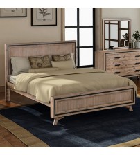 Seashore Silver Brush Colour Bed Frame In Solid Acacia Timber in Multiple Size